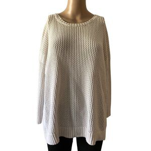 J. Crew White XL Scoop Neck Sweater